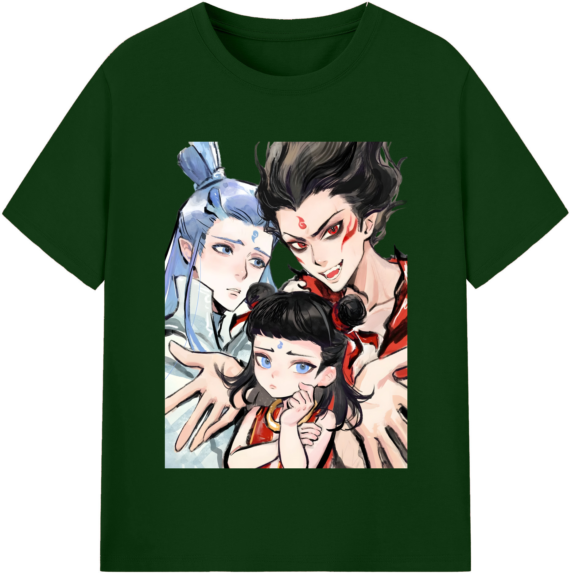 （画像用） Ne Zha 2 ナタ 魔童の大暴れ 綿100％半袖Tシャツ（フロントプリント）
